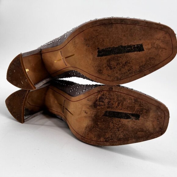 Dolce Vita Gray‎ Studded Block Heel Ankle Booties Mirror SAMPLE - Picture 7 of 10